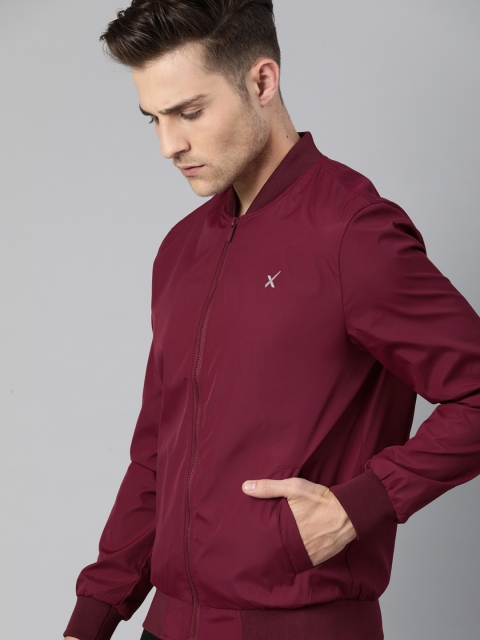 

HRX by Hrithik Roshan Men Maroon Solid Sporty Jacket