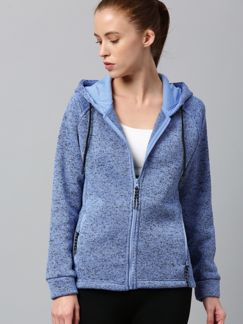 

HRX by Hrithik Roshan Women Blue Solid Hooded Sweatshirt