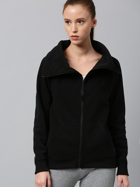 

HRX by Hrithik Roshan Women Black Solid Sweatshirt