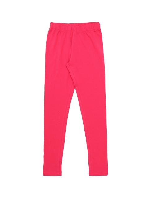 

Pantaloons Junior Girls Pink Solid Skinny-Fit Ankle-Length Leggings