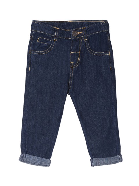 

Donuts Boys Navy Blue Regular Fit Mid-Rise Mildly Distressed Jeans