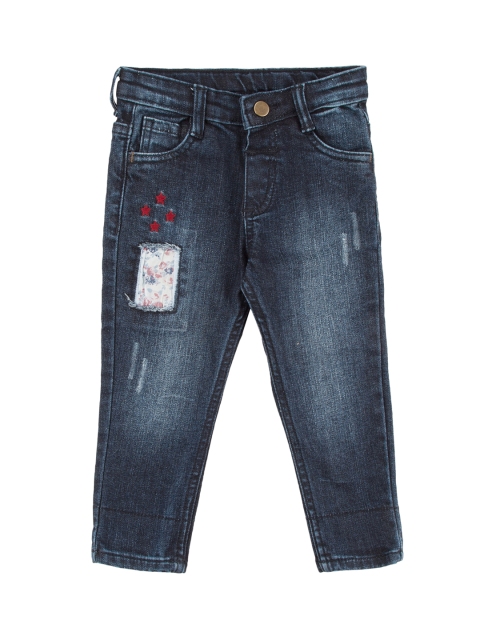 

Donuts Girls Blue Regular Fit Mid-Rise Mildly Distressed Stretchable Jeans