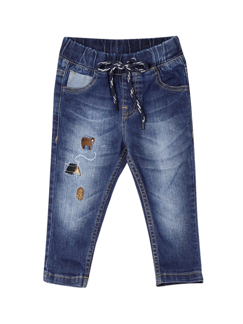 

Donuts Boys Navy Blue Slim Fit Mid-Rise Mildly Distressed Stretchable Jeans