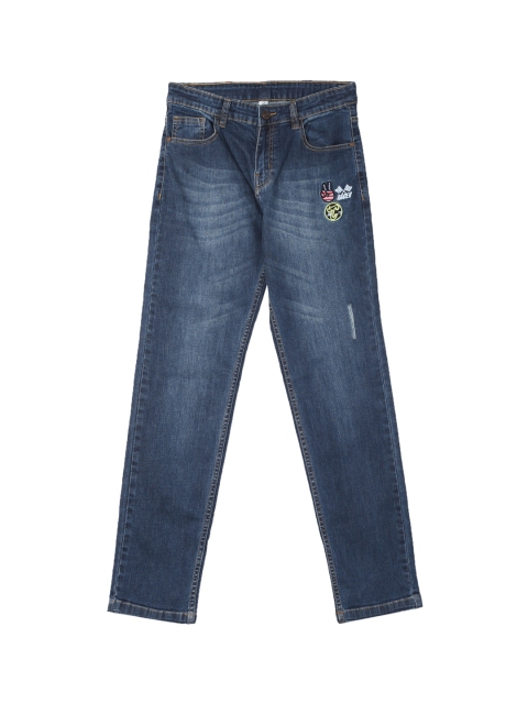 

Cherokee Boys Blue Slim Fit Embroidered Mid-Rise Low Distress Stretchable Jeans