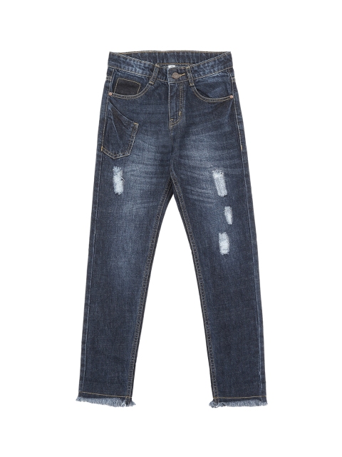 

Cherokee Boys Navy Blue Slim Fit Mid-Rise Mildly Distressed Jeans