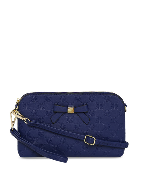 

KLEIO Navy Blue Textured Sling Bag