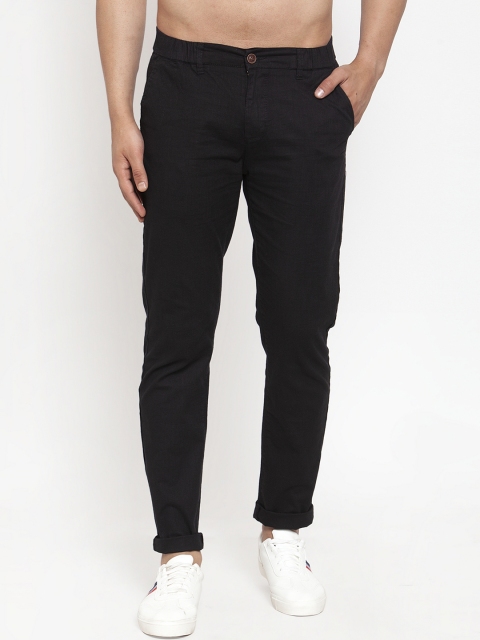 

Global Republic Men Black Slim Fit Solid Regular Trousers