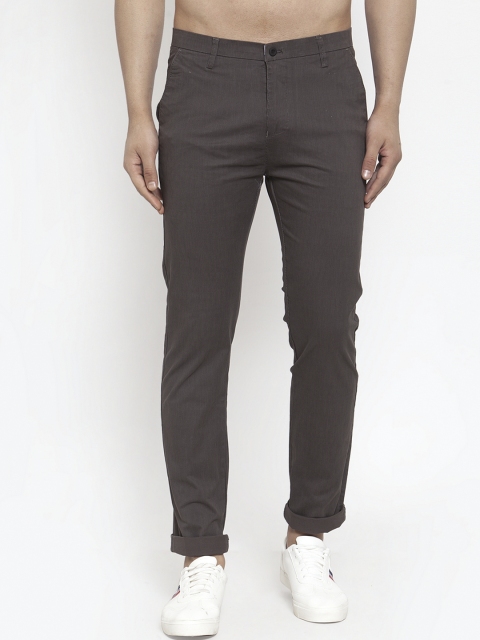 

Global Republic Men Brown Slim Fit Solid Regular Trousers