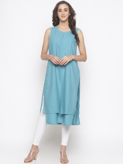 

Globus Women Blue Solid A-Line Kurta