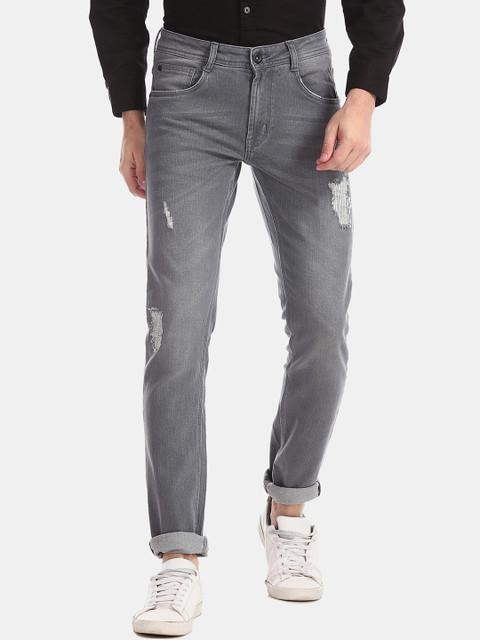 

Colt Men Grey Skinny Fit Mid-Rise Mildly Distressed Stretchable Jeans