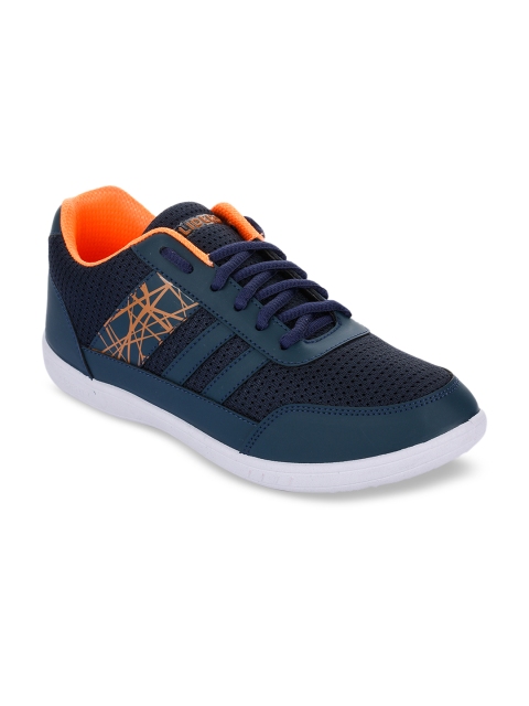 

Liberty Men Navy Blue & Orange Woven Design Sneakers