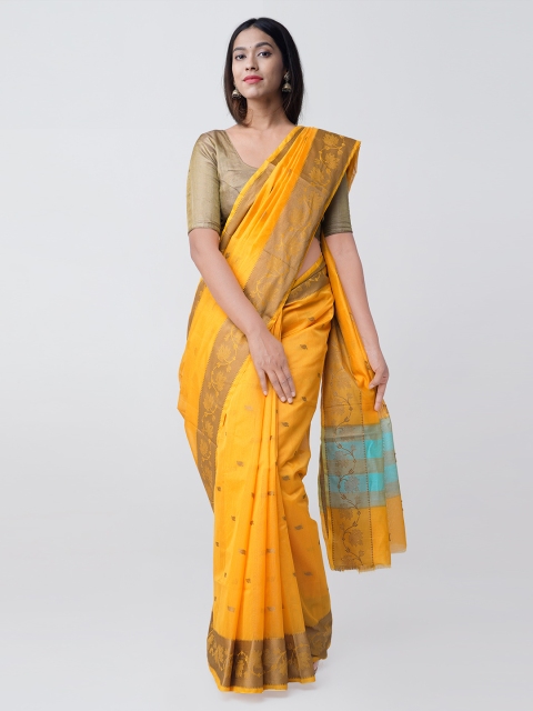 

Unnati Silks Yellow Woven Design Silk Cotton Saree