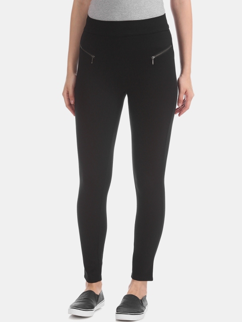 

ELLE Women Black Regular Fit Solid Treggings