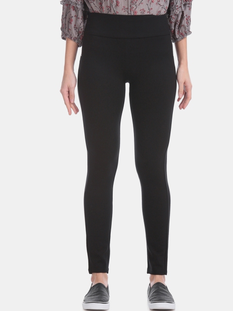 

ELLE Women Black Regular Fit Solid Treggings