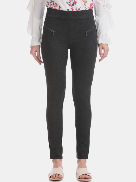 

ELLE Women Grey Skinny Fit Solid Jeggings