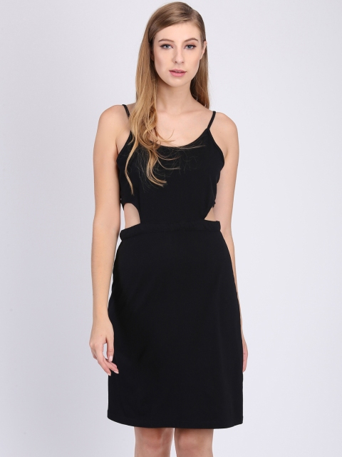 

Heather Hues Women Black Solid Sheath Dress
