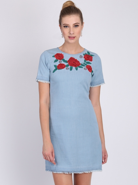 

Heather Hues Women Blue Floral Printed Sheath Dress