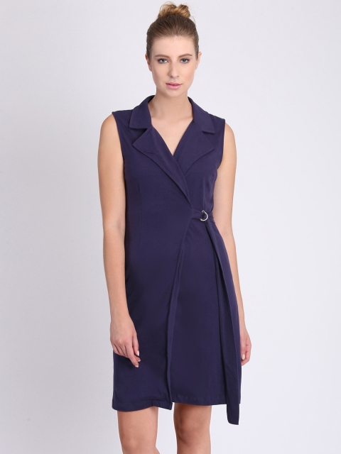 

Heather Hues Women Navy Blue Solid Shirt Dress