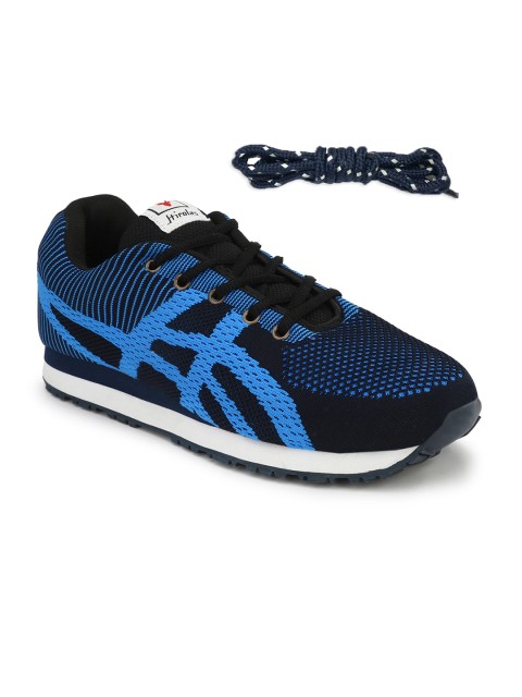 

HIROLAS Men Blue Colourblocked Mesh Flyknit Running Shoes