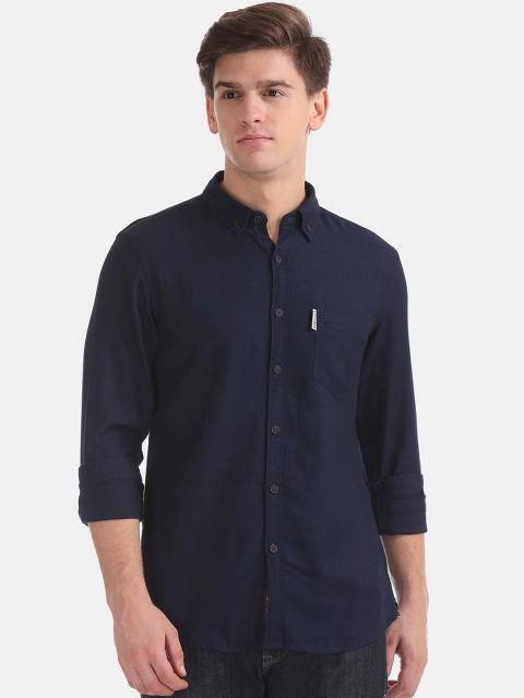

U.S. Polo Assn. Men Navy Blue Slim Fit Solid Casual Shirt
