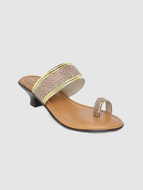 

Shezone Women Brown Basketweave Pattern One Toe Heels