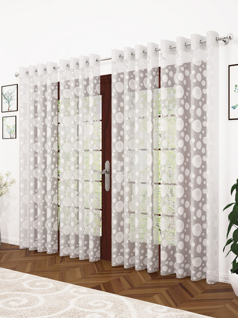 

Story@home White Set of 4 200GSM Sheer Semi Door Curtains