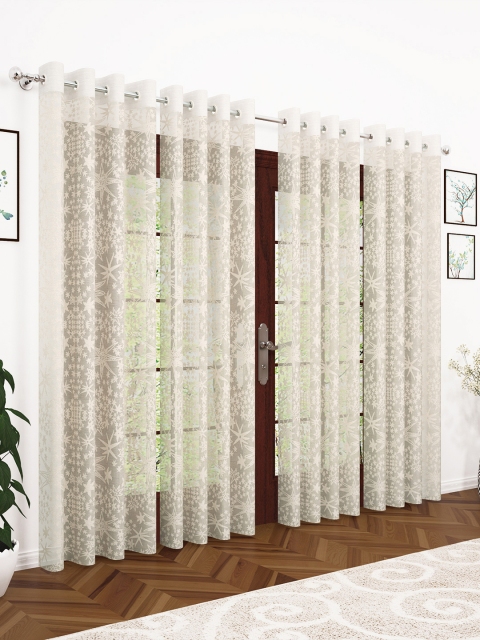

Story@home Beige Set of 4 200GSM Sheer Semi Door Curtains