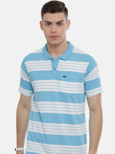 

Proline Active Men Blue & White Striped Polo Collar T-shirt