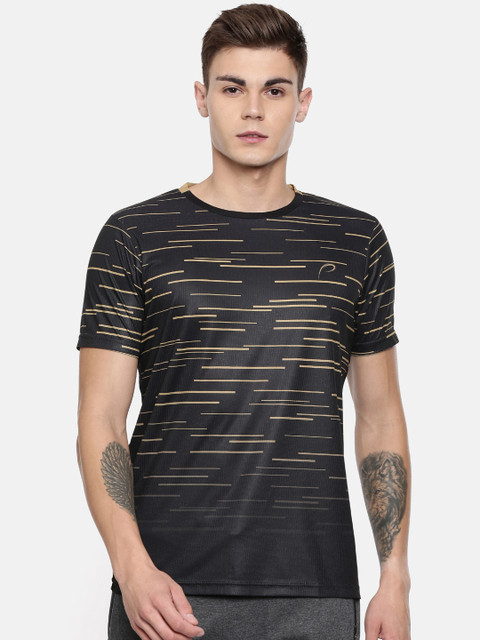 

Proline Active Men Black Printed Round Neck T-shirt