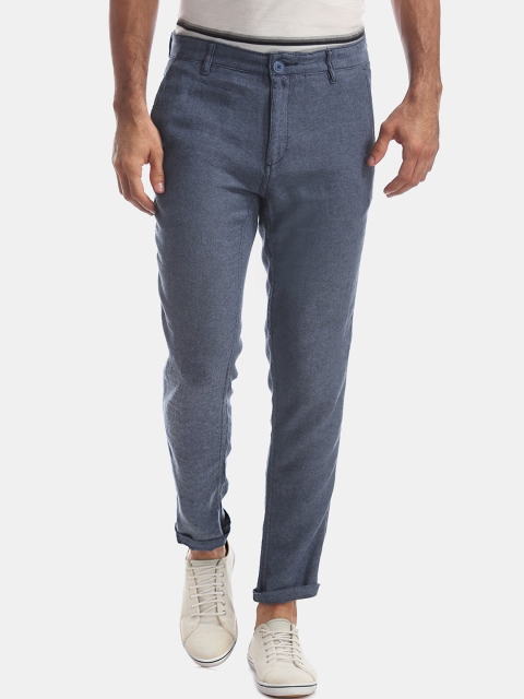 

Cherokee Men Blue Slim Fit Self Design Regular Trousers