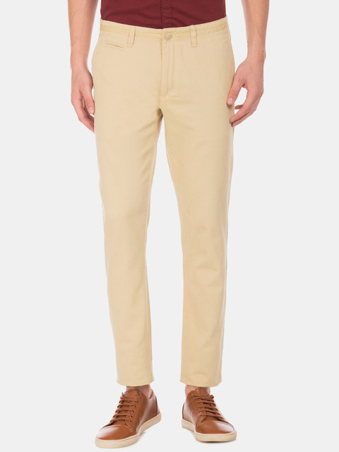 

Cherokee Men Beige Slim Fit Solid Regular Trousers