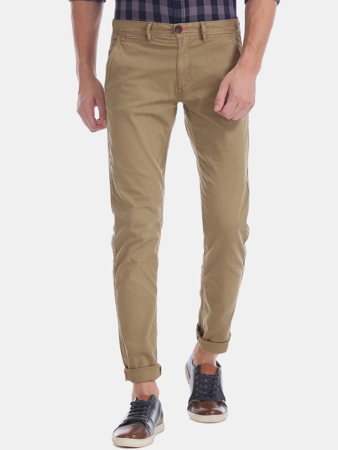 

Cherokee Men Beige Slim Fit Solid Regular Trousers