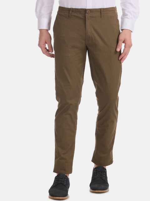 

Cherokee Men Brown Slim Fit Self Design Regular Trousers