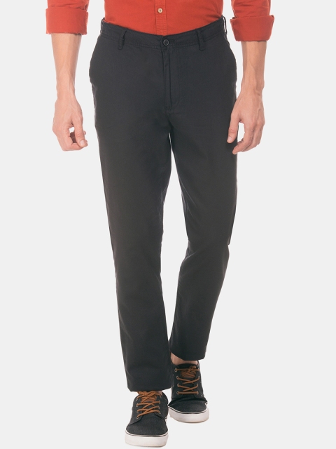 

Cherokee Men Black Regular Fit Solid Regular Trousers