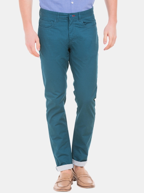 

Cherokee Men Teal Slim Fit Solid Regular Trousers