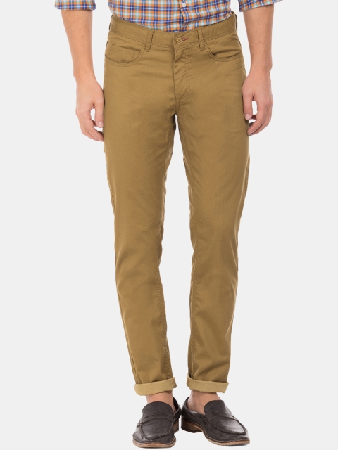 

Cherokee Men Beige Slim Fit Solid Regular Trousers