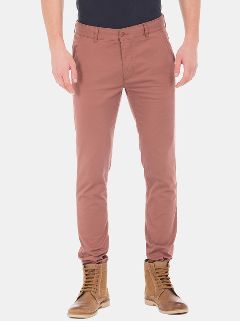 

Cherokee Men Rust Brown Skinny Fit Solid Regular Trousers
