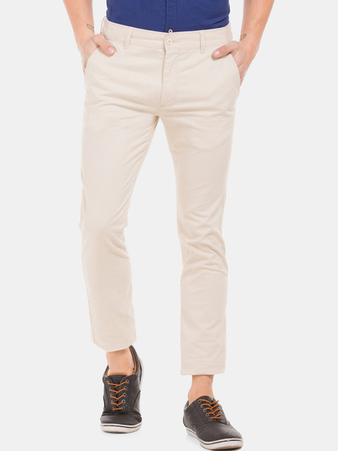 

Cherokee Men Beige Skinny Fit Solid Regular Trousers