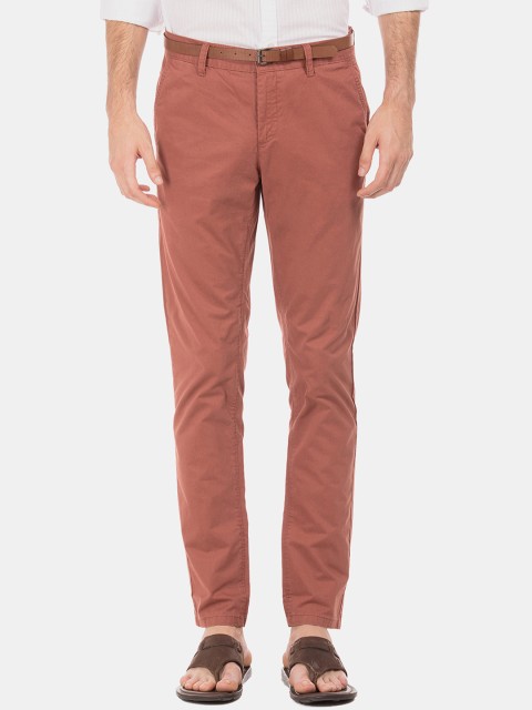

Cherokee Men Rust Brown Slim Fit Solid Regular Trousers