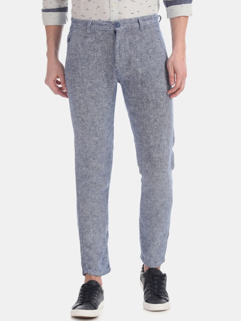 

Cherokee Men Blue Slim Fit Self Design Regular Trousers