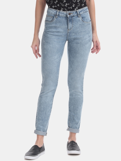 

Cherokee Women Blue Skinny Fit Mid-Rise Clean Look Jeans