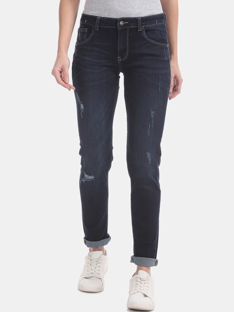 

Cherokee Women Blue Slim Fit Mid-Rise Mildly Distressed Jeans
