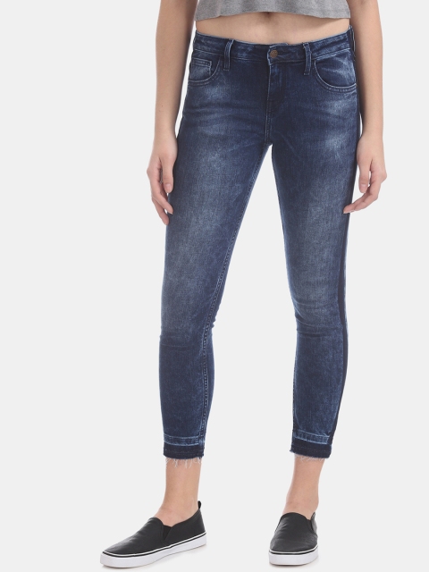 

Cherokee Women Blue Super Skinny Fit Mid-Rise Clean Look Stretchable Jeans