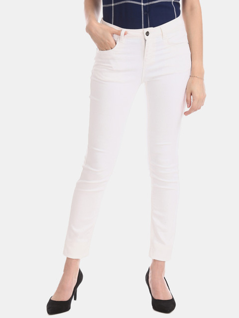 

Cherokee Women White Skinny Fit Mid-Rise Clean Look Jeans