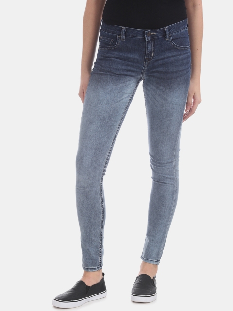 

Cherokee Women Blue Skinny Fit Mid-Rise Ombre Clean Look Jeans