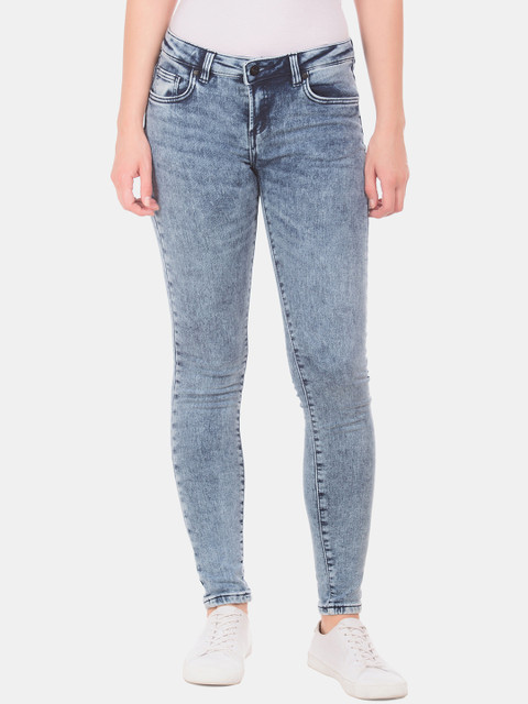 

Cherokee Women Blue Skinny Fit Mid-Rise Clean Look Jeans