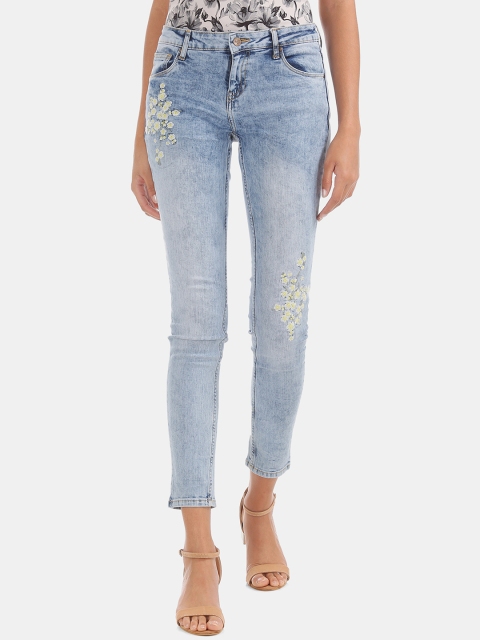 

Cherokee Women Blue Skinny Fit Mid-Rise Clean Look Stretchable Printed Jeans