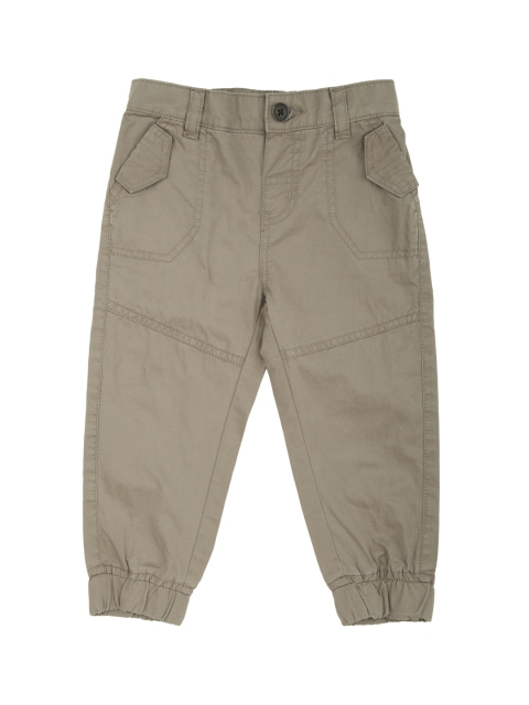 

Donuts Boys Taupe Regular Fit Solid Panelled Joggers