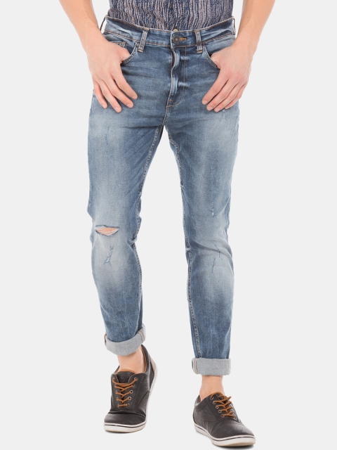 

Cherokee Men Blue Tapered Fit Low-Rise Slash Knee Stretchable Jeans