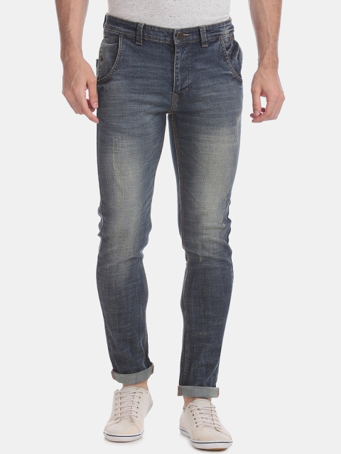 

Cherokee Men Navy Blue Slim Fit Mid-Rise Low Distress Stretchable Jeans